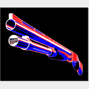 Shotgun Punchado Blank Text v. Code: Red White Blue Posters and Art